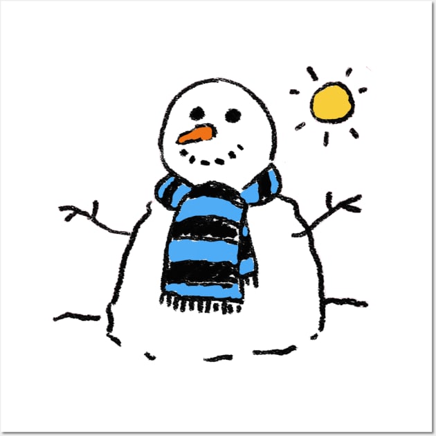 Snowman on a Sunny Winter's Day Wall Art by NigelSutherlandArt